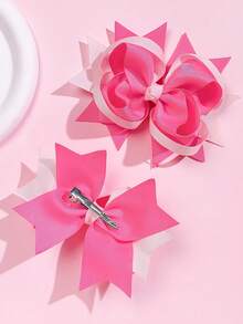 2Pcs 5 Inch Girl Hair Bow Fashionable Teenagers Hair Bows With Clips For Festivals Party - Multicolor - View 13