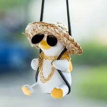 Mặt dây chuyền hình vịt dễ thương cho xe hơi - Đồ trang trí treo với đôi mắt biểu cảm, phụ kiện gắn gương chiếu hậu, móc treo, thích hợp cho gương chiếu hậu, quà tặng sinh nhật/Ngày Valentine cho người lái xe - Phụ kiện nội thất xe hơi, thiết kế ngộ nghĩnh, trang trí. - Vịt mùa thu ngàn con - Xem 12