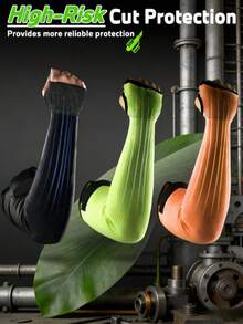 1 par de mangas resistentes a los cortes - Mangas de fibra de poliamida conformes con ANSI con función resistente a los cortes y al calor, disponibles en varios colores, con un orificio para el pulgar de 17,3 pulgadas. Adecuado para soldadura, jardinería, trabajo en la cocina, aseo de mascotas y protección contra mordeduras. - Multicolor - Ver 2