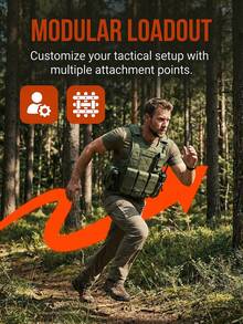 Outdoor Tactical Vest - Multifunctional Protective Tactical Vest, Made Of Durable Oxford Cloth With MOLLE System, Adjustable Shoulder And Waist Straps, Breathable Mesh Back, Quick Release Buckle, Designed For Ballistic Plates And Multiple Practical Pockets; Lightweight, Water-Resistant EDC Chest Rig Suitable For Hiking, Climbing, Airsoft, Paintball, Military Training, Security And Rescue; Unisex, Ideal Gift For Valentine's Day - màu đen - Xem 7