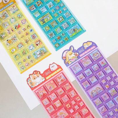 可爱纯色 3D 立体浮雕贴纸 - 浅色设计，非常适合装饰手机壳和笔记本，是 DIY 项目、制作趣味贴纸、扩展日记和计划本的理想选择，3D 立体浮雕贴纸、日记贴纸、装饰贴纸和文具贴纸。