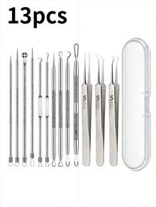 8pcs/11pcs German Super Sharp Pimple Tweezers, Blemish Needle Set For Pimple And Blackhead Removal - Professional Beauty Tool For Facial Care - Multicolor - View 7