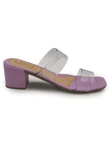 Women's Sandal, Clog With Chunky Block Heel, Sizes 34 To 42, Vinyl Model. - Maroon - View 1