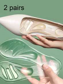 QKC 1 Pair/2 Pairs Silicone High Heel Insoles With Anti-Slip Particles, Suitable For Casual Daily Wear And Long-Time Standing For Women - Multicolor - View 9