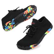 女士速干鞋、户外游泳鞋、涉水鞋、透气防滑溯溪鞋、夏季钓鱼鞋、步行鞋、织物鞋面，透气轻便 - 黑色 - 查看 3