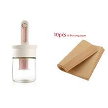 玻璃伸缩式油刷油瓶，耐高温硅胶刷套，厨房烧烤控油调味瓶