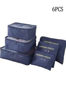 6/7件套行李收纳袋，旅行箱打包袋，鞋袋，衣物内衣收纳袋，男女通用 - 彩色 - 查看 18