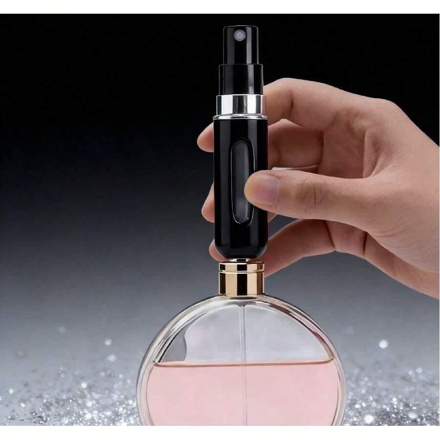 Perfume Travel Refillable, Travel Perfume Bottle Refillable, Atomizer Sprayer For Perfume, Perfume Atomizer For Essentials For Men & Women, Perfect For Pockets - Màu đen bóng - Xem 1