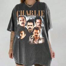 Camiseta del equipo Charlie, Billy Burke, Camiseta de Charlie Swan de Twilight - Negro - Ver 1