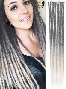 10pcs Synthetic Dreamy Braiding Hair Extensions, Ombre Dreadlock Braids, 24 Inch, Reggae Style Crochet Braids - Multicolor - View 8