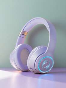 Foldable Wireless Over-Ear Headphones - Long Playtime, Wireless Stereo, Soft Earmuffs, TF Card Player - Comfortable, Portable For Smartphone & Laptop, USB Type-C Charging - 淡紫色 - 查看 12