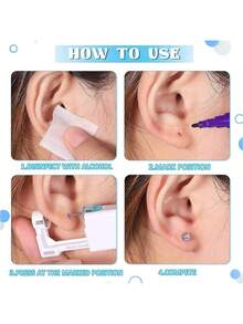 1 Disposable Ear Piercing Gun Set With 4mm Gold Earrings And Earrings, Home Ear Piercing Tool - Vàng - Xem 2