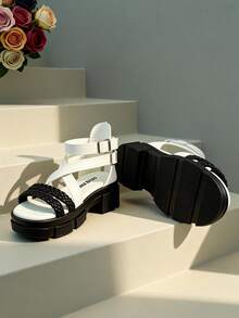 Dép xăng đan mùa hè 2026 mới cho bé gái, dép trẻ em 3-12 tuổi, dép đế bằng, giày thời trang, phong cách Nhật Bản ngọt ngào, phù hợp cho đi chơi hàng ngày, đi học, đi làm, giày mùa hè nhẹ nhàng. - màu đen - Xem 6