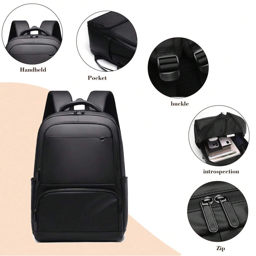 Nylon Men's Backpack | Large Capacity Anti-Theft Laptop Bag, Suitable For Business/Commuting/Travel/School | Back-To-School Gift - Multicolor - View 1