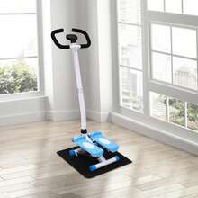 Blue‑White Hydraulic Fitness Stepper Max 150KG Load Adjustable Height With Display Screen Resistance Bands Non‑Slip Mat For Home Cardio Workout - Blue+White - View 11