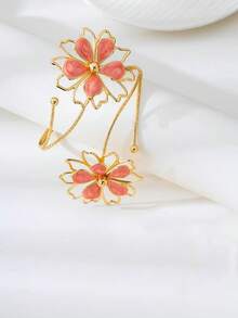 1 chiếc vòng tay hoa văn cổ điển thanh lịch, thời trang. - Màu Hồng  Dưa hấu - Xem 3