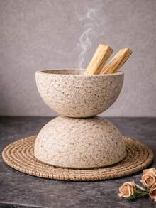 1个日式侘寂风格圆形石纹香薰扩散器，带通风孔，适合客厅和冥想空间家居装饰 - 圓球香爐 - 查看 4