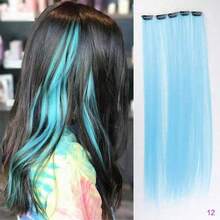 5pcs 22-Inch Wine Red Straight Hair Extensions With Shiny Threads, Thick Straight Hair Pieces Suitable For Women - Multicolor - View 14