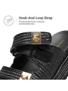 Women's Raffia Espadrilles 1.85-Inch Platform Sandals Comfortable Wedge Sandals Adjustable Buckle Cute Slide Beach Vacation Summer Shoes - Black - View 7
