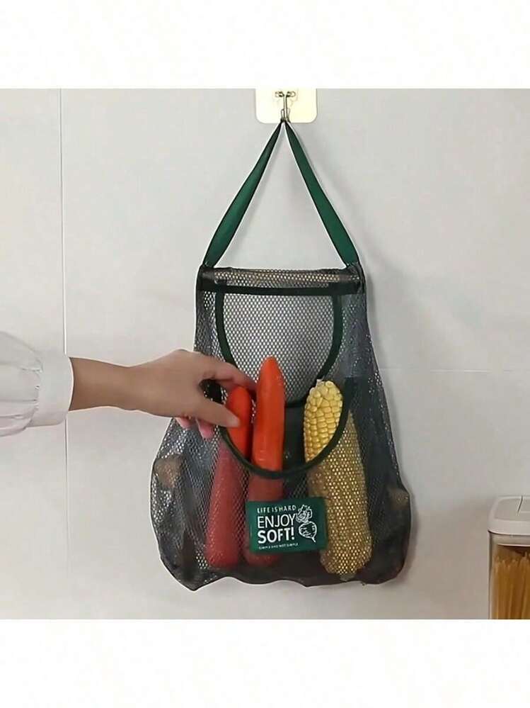 1/2pcs Kitchen Hanging Mesh Fruit & Vegetable Bags, Can Store Various Produce, Breathable To Extend Freshness, Save Countertop Space, Suitable For Home Kitchen, Rental Spaces, And Daily Produce Carrying - Multicolor - View 7