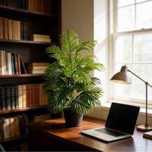 Artificial Areca Palm In Pot (Pot Not Included) - Outdoor/Indoor Shrub That Can Be Planted Directly In The Ground, An Evergreen Wealth Tree Suitable For Gardens, Patios And Balconies. Enhances The Aesthetics Of The Garden With Artificial Indoor/Outdoor Trees. - 綠色 - 查看 5