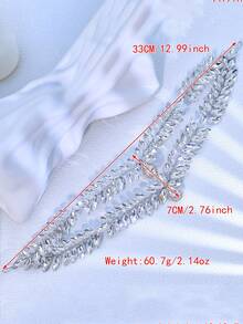 1 pezzo Fascia per capelli con doppio strato di strass, copricapo da sposa di alta gamma, pendente per la fronte, fascia per capelli da donna, accessori da matrimonio di lusso leggero, matrimonio, fotografia, vestirsi per balli, regalo per appuntamenti, souvenir, regalo per le vacanze - Argento - Visualizzare 3