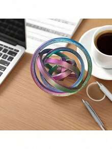 1pc 3D Printed 8-Loop Rotating Fidget Ring Made Of PLA Material, Suitable As A Gift To Relieve Stress In Daily Life, Can Help Relieve Anxiety And Provide Stress Relief Effect For Adults - Multicolor - View 5