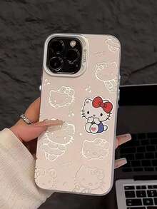 SANRIO 1个三丽鸥时尚镂空粉色系Hello Kitty 17 Pro Max/16/15 Pro/14/12/11 小众卡通手机壳 - 彩色 - 查看 2