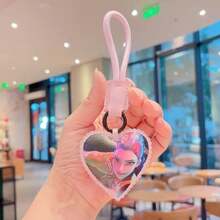 1pc KPOP Demon Hunters Leather Keychain, KPOP Demon Hunting Girl Group Backpack Pendant, Car Key Chain, Valentine's Day Gift - Multicolor - View 9