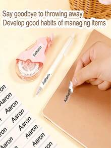 Personalized Name Stickers, Self-Adhesive Name Labels, Custom Kids' Labels, Custom Clear Labels, Custom Planner Stickers, Personalized Children's Labels, Suitable For Laptops, School Supplies, Water Bottles, Books, Stationery, Lunch Boxes, Pencil Cases, Mobile Phones, Student Club Activities - Multicolor - View 5