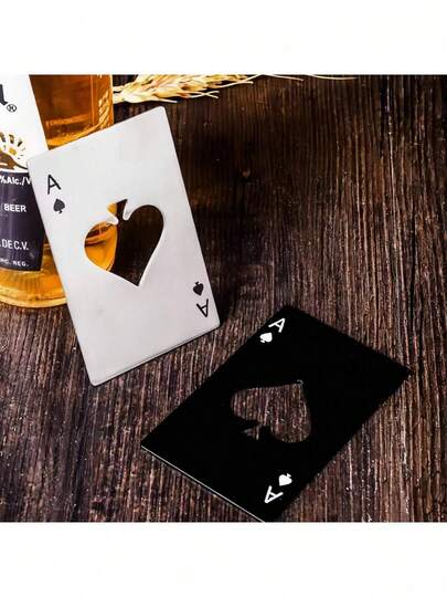Beer Bottle Opener Spade A Credit Card Creative Playing Card Shaped Iron Alloy Home Tool Bottle Opener Screwdriver, Christmas Party Supplies, Family Dinner