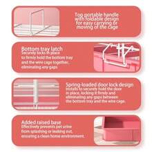 GODARM Jaula Conejo con Chasis ElevadoVilla De Malla Metálica para Jaula De Cobayas con Dispensador De Agua De 250ml comedero Redondo Jaula Especial para Cobayas Y Conejos Color : Pink - Rosa - Ver 4