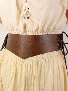 1条宽腰带，连衣裙和西装配饰，适合节日和休闲场合，嘻哈和朋克风格，非纺织材质，无扣，不可水洗 - 彩色 - 查看 2