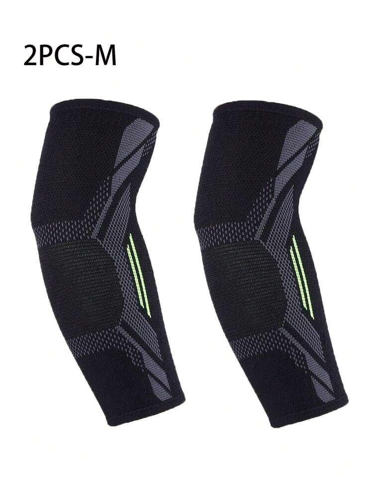 1/2pcs S/M/L/XL Outdoor Sports Quick-Dry Elastic Elbow Support Protector, Basketball Arm Sleeve For Men & Women, Spring - Black - View 16