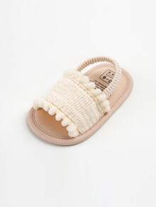 Infant Infant Girls Summer Sandals With RetroSoft Sole Newborn Toddler First Walker Crib Dress Shoes - Apricot - View 11