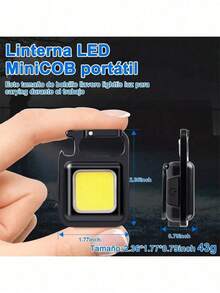 Rechargeable LED Flashlight Keychain Lamp - 5 adet - Görünüm 5