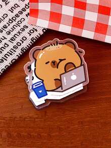 4个/1个 水豚双面便签夹，趣味薯片夹，厨房零食食品收纳小袋子夹，PP文件夹