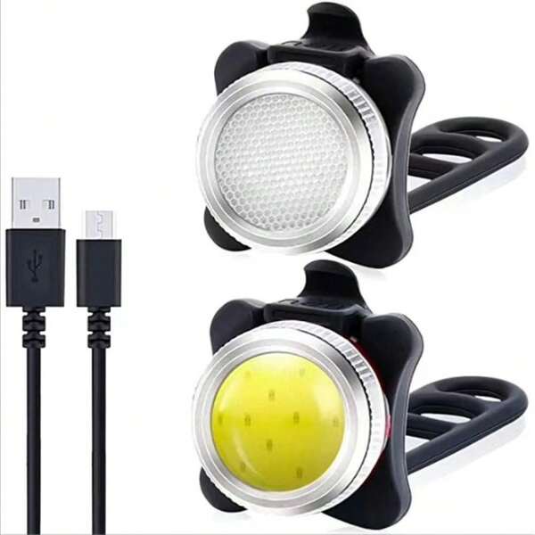 2-Pack LED Bike Light Set, USB Rechargeable, Multi-Gear Dimming, Suitable For Night Commuting, Outdoor Cycling And Emergency Lighting
