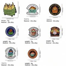 可爱珐琅胸针翻领别针徽章背包女士胸针服装礼物珠宝时尚配饰 - 黑色 - 查看 2