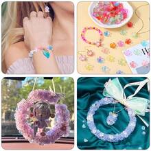 50颗彩色双色亚克力百合花珠，DIY首饰制作，工艺材料，友谊礼物，家居装饰，小饰品 - diy - 查看 8