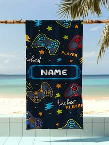 1pc Personalized Kids Beach Towel, Summer Birthday Gift, Summer Vibe, Girls Beach Travel, Customized Beach Towel, Swimming Pool, Beach Decor - Multicolor - View 8