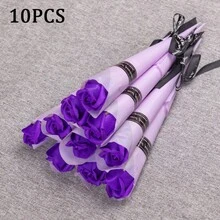 10支浪漫玫瑰花束，教师节、情人节、母亲节玫瑰花束，情人节礼物，生日及毕业礼物 - 彩色 - 查看 12