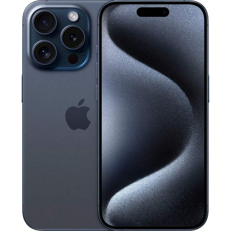 Apple iPhone 15 Pro A2848 reacondicionado (totalmente desbloqueado) 128GB Azul Titanio (Grado A) - Titanio azul grado A - Ver 1