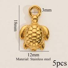 1/5件装不锈钢时尚吊坠：贝壳、星星、辣椒、海螺壳等。DIY首饰制作配件，可用于制作项链和耳环，适合女性日常佩戴。 - 吊墜 - 查看 8