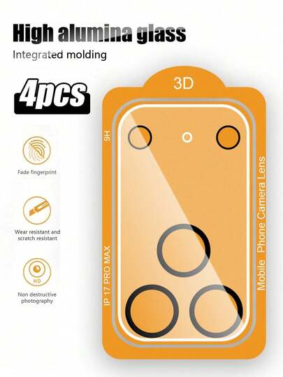 4 Pieces/Set Of Lens Protectors Compatible With IPhone 11/12/13/14/15/16/16 Plus/16 Pro/16 Max/17/17 Air/17 Pro/17 Max, High-Definition, Scratch Resistant