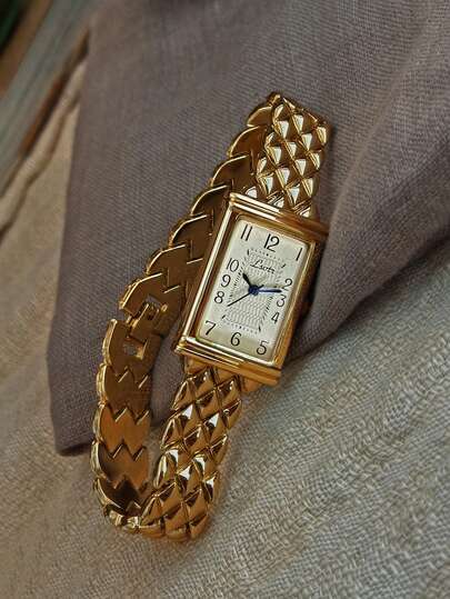 1 New Gold French High-End Light Luxury Fashion Simple Dial Waterproof Women's Watch Stainless Steel Strap Elegant And Exquisite Casual Style Women's Quartz Watch, Suitable For Daily Life And Going Out To Parties To Wear Wrist Ornaments Or Birthday Gifts