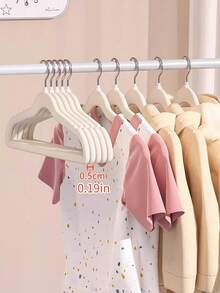 20pcs/10pcs Set 11.61 Inch Children's Hangers, Non-Slip Multi-Functional Baby Flocked Plastic Seamless Hangers, Suitable For Valentine's Day - Multicolor - View 1