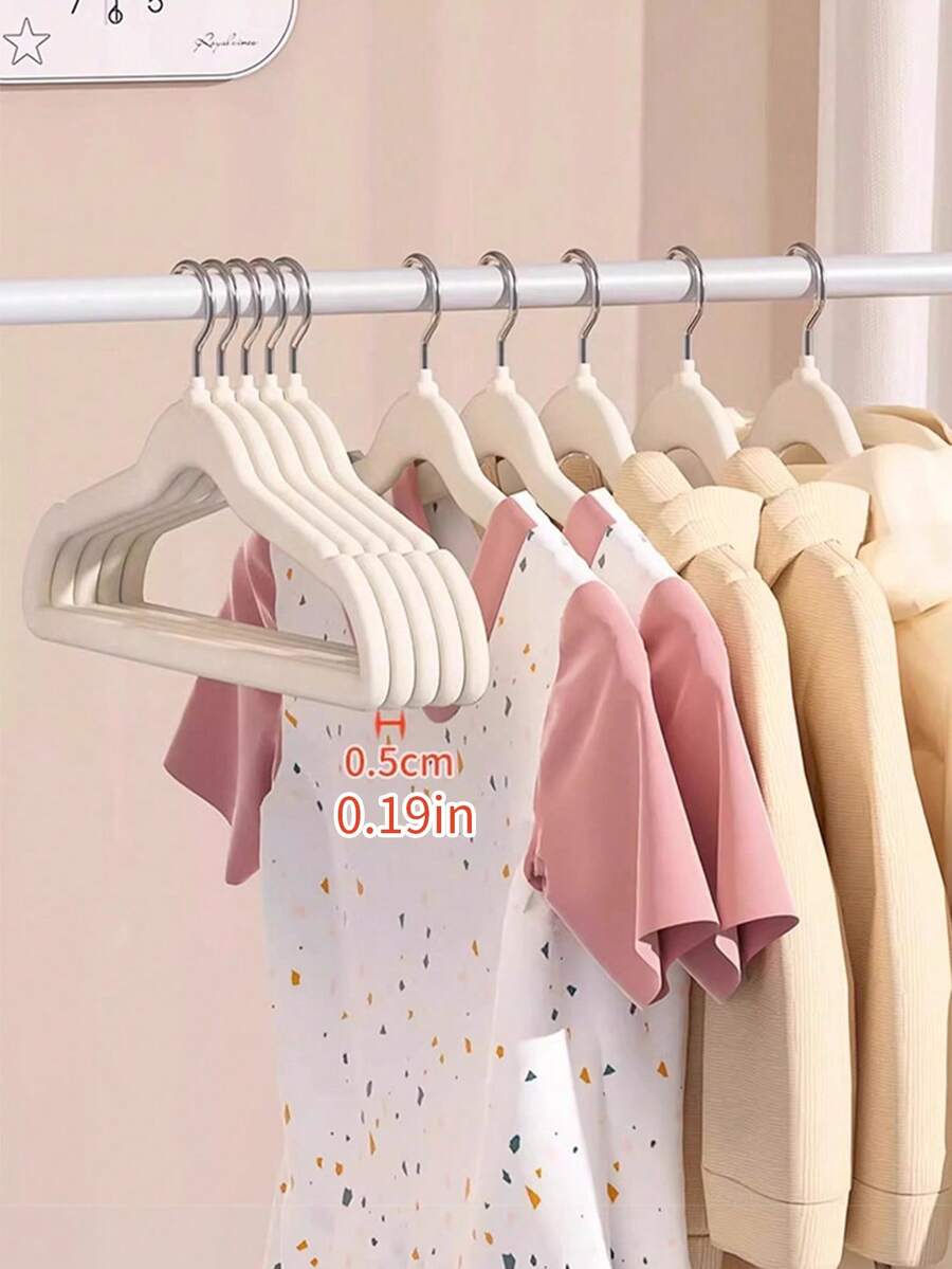 20pcs/10pcs Set 11.61 Inch Children's Hangers, Non-Slip Multi-Functional Baby Flocked Plastic Seamless Hangers, Suitable For Valentine's Day - Multicolor - View 1