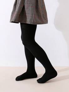 6pcs Girls' Solid Color Snug Fit Leggings, Suitable For Spring, Autumn And All Seasons - Multicolor - View 11