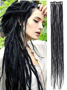 10pcs Synthetic Dreamy Braiding Hair Extensions, Ombre Dreadlock Braids, 24 Inch, Reggae Style Crochet Braids - Multicolor - View 12